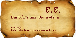 Bartánusz Barabás névjegykártya